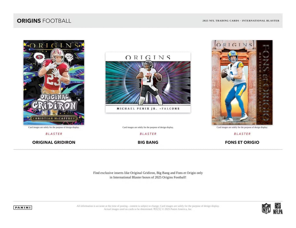 2025 Panini Origins Football International 6-Pack Blaster Trading Card Box A693