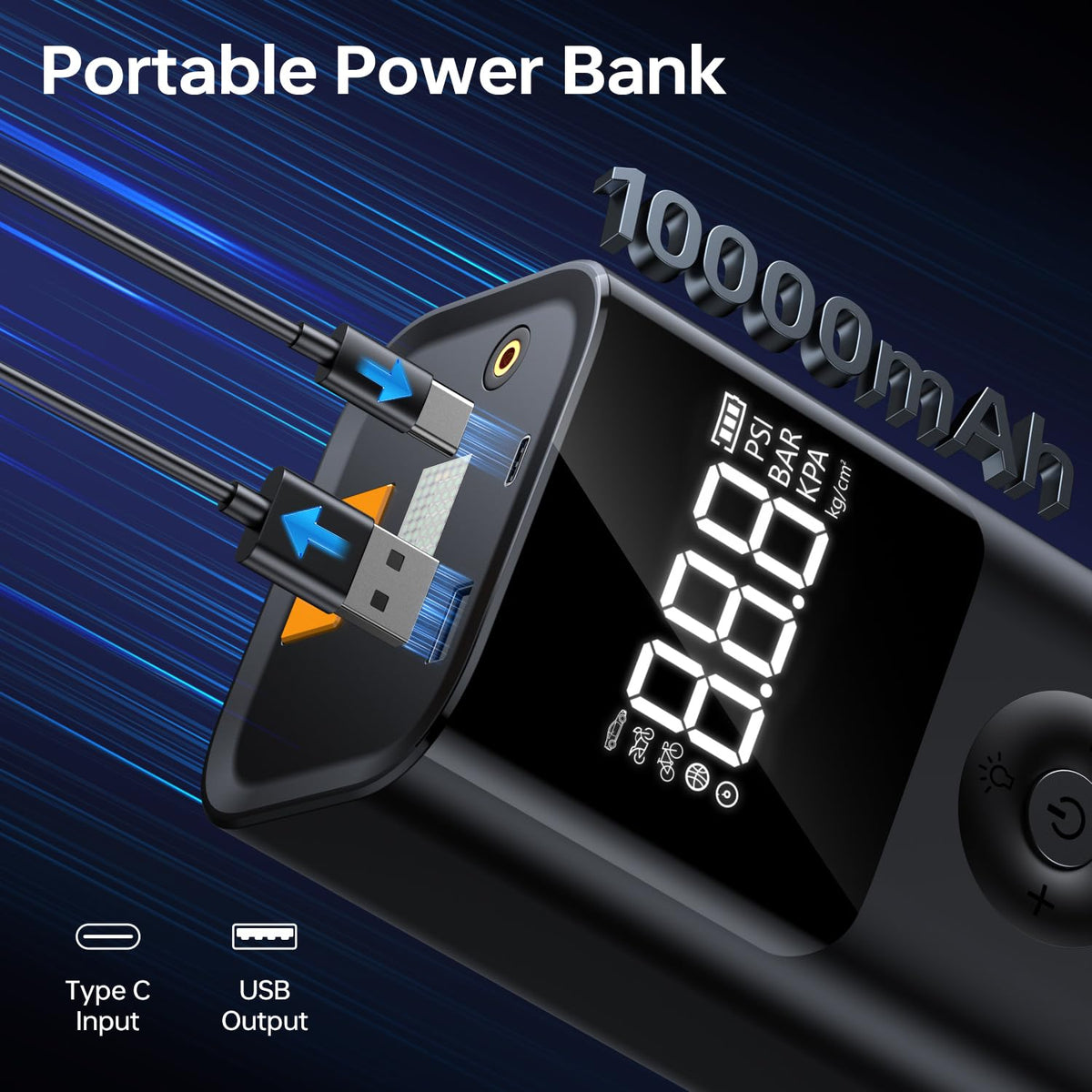12V Portable Jump Starter with Air Compressor I6689