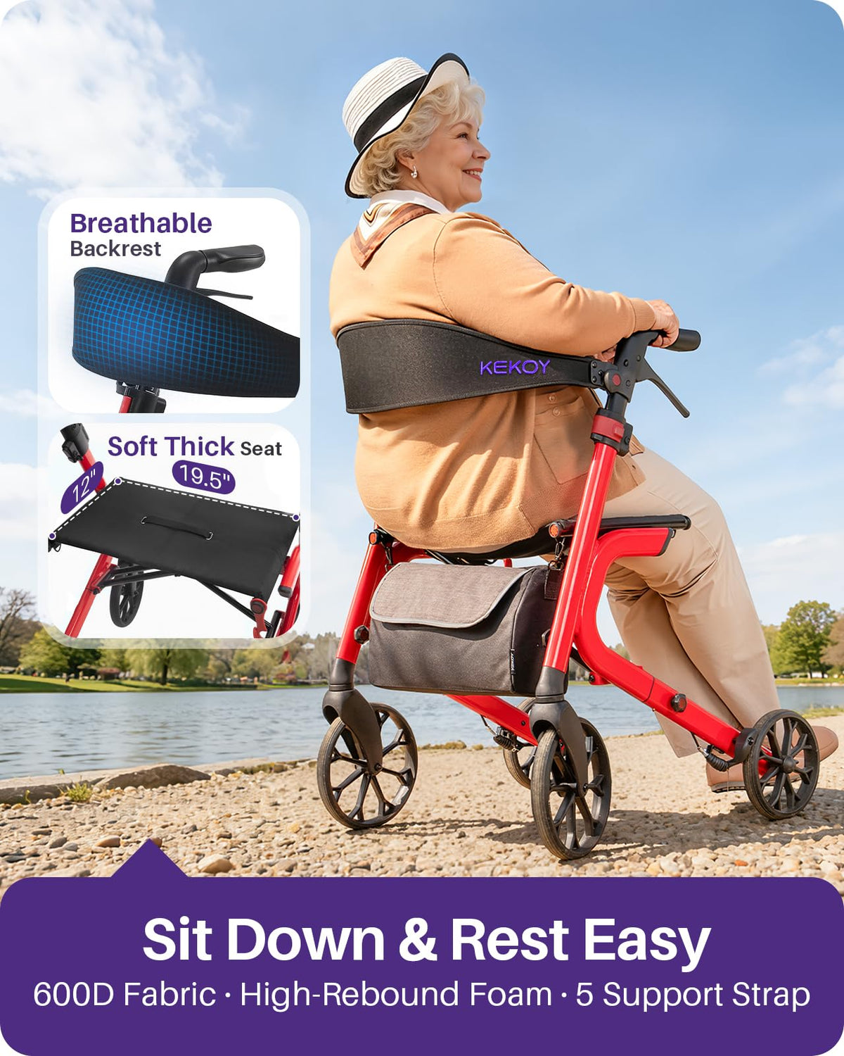 Bariatric Rollator Walker with Seat X611157
