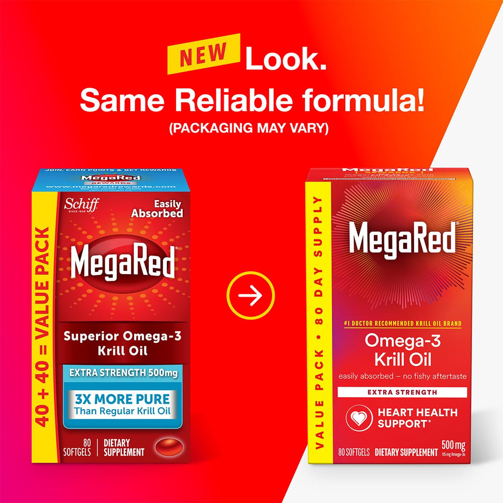 500mg Omega-3 Krill Oil Softgels 80 Count 2 Pack C42935