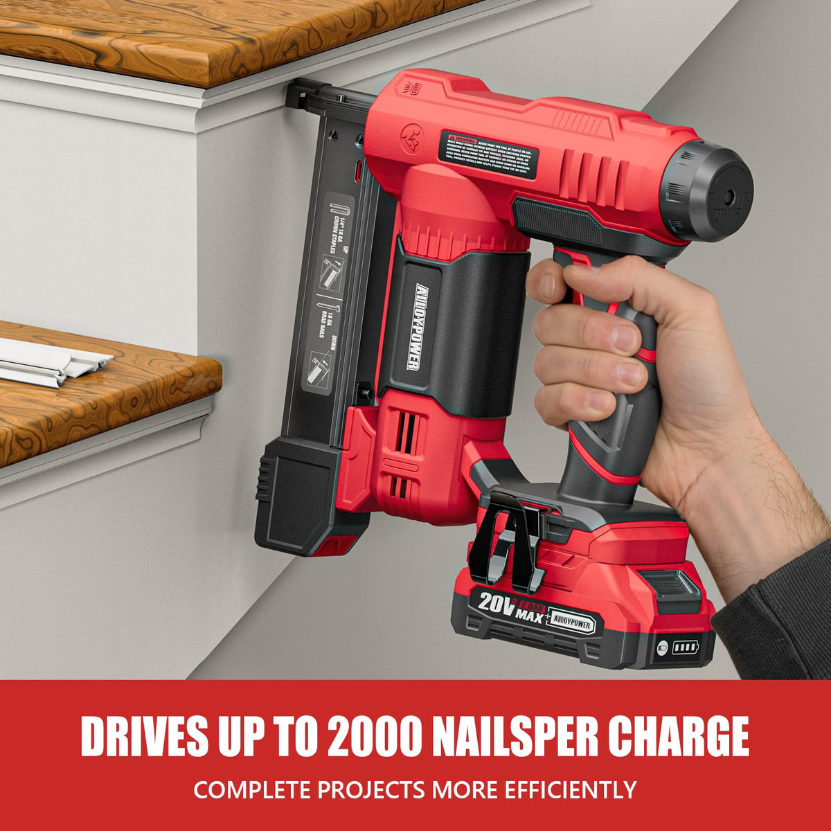 2 in 1 Cordless Brad Nailer and Electric Stapler with Battery and Charger N663