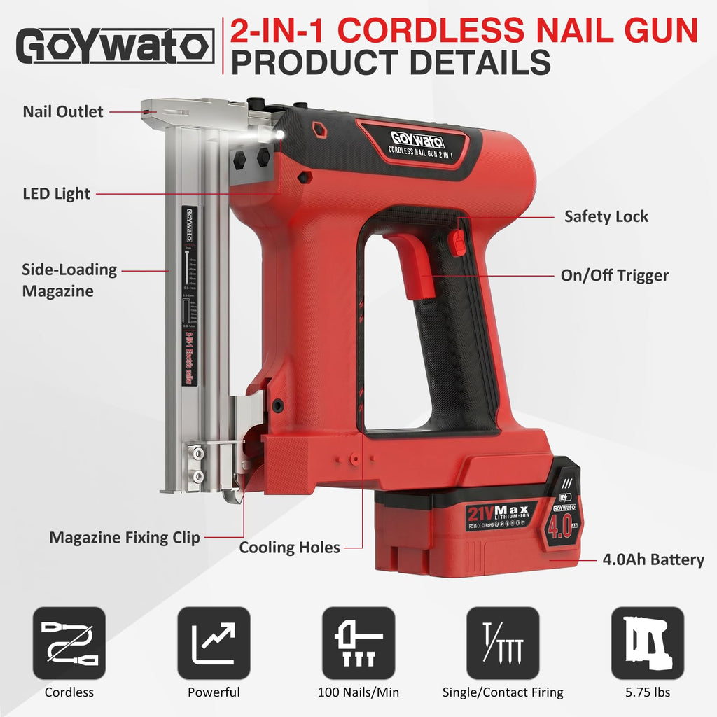 18GA Cordless Stapler Gun E90675