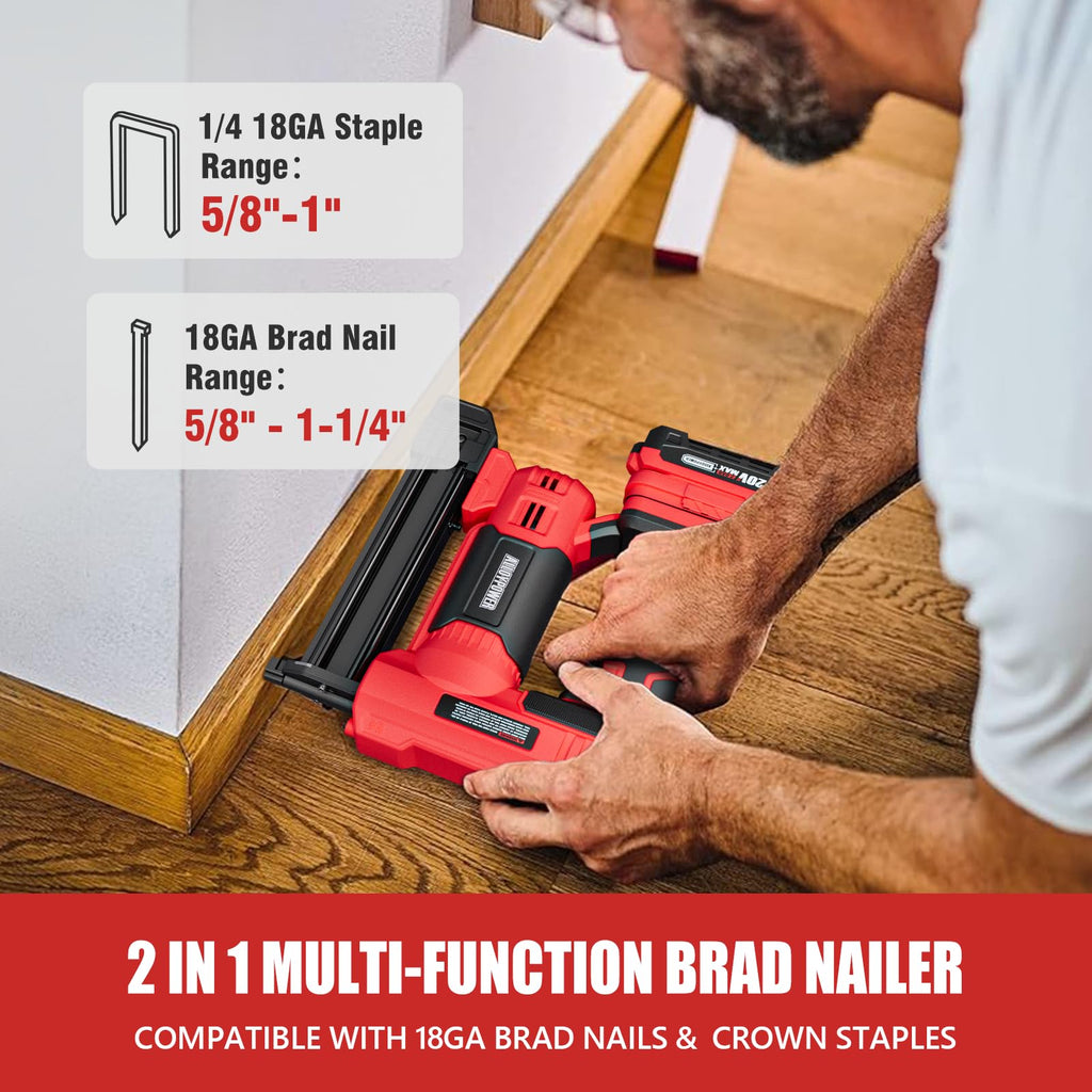 2 in 1 Cordless Brad Nailer and Electric Stapler with Battery and Charger N663
