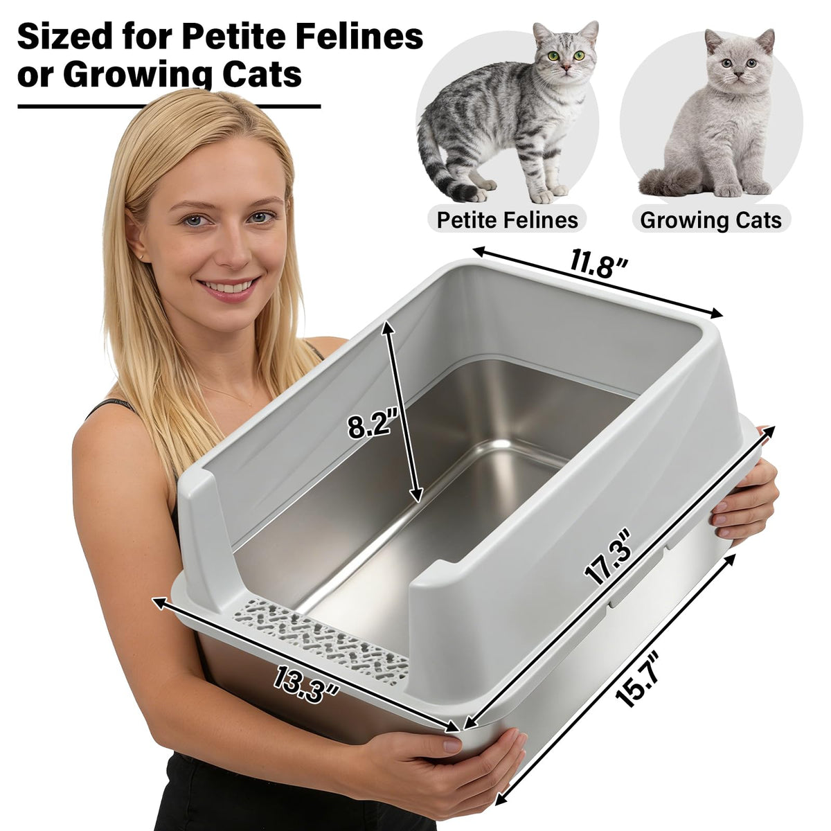 Stainless Steel Litter Box with Lid V921171