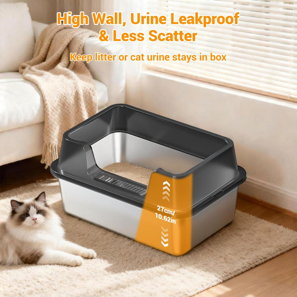 XL Enclosed Stainless Steel Cat Litter Box with Lid S11660