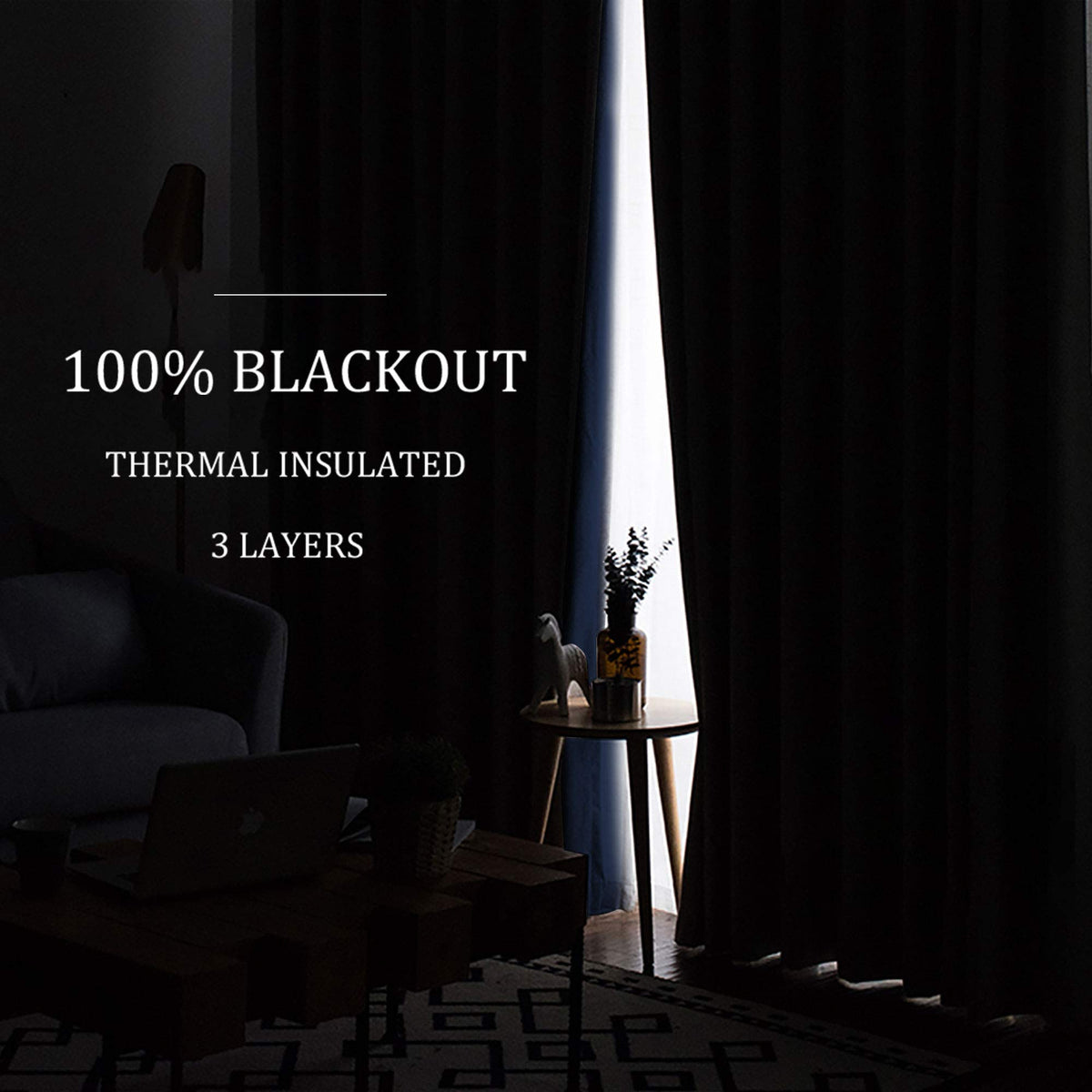 3-in-1 Blackout Room Divider Curtains O1633