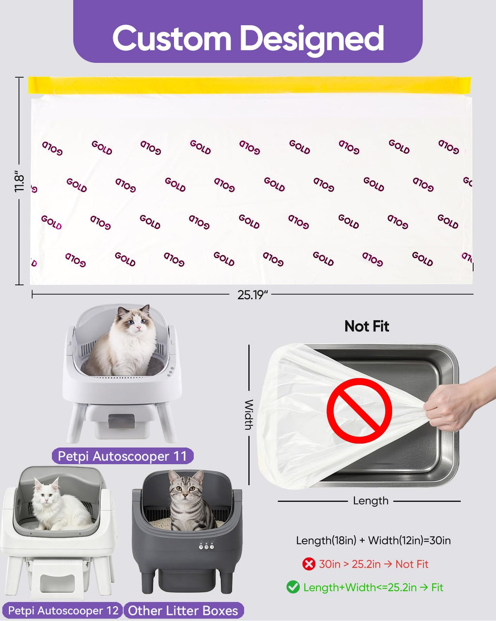 180 Count Automatic Cat Litter Bags T985