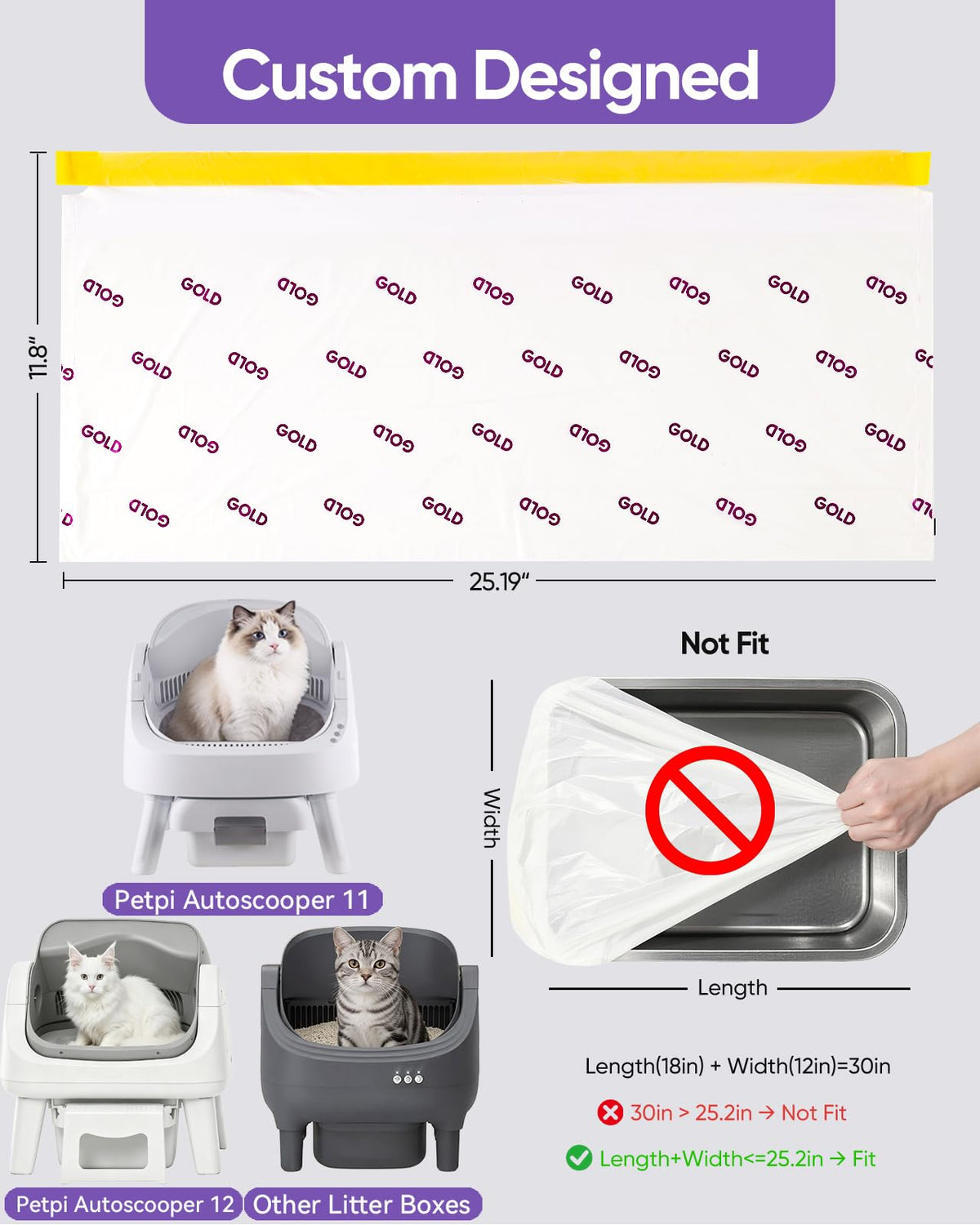 180 Count Automatic Cat Litter Bags T985