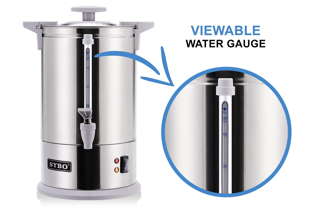 Stainless Steel Percolate Coffee Maker Hot Water Urn 50-Cup 8 L H242381