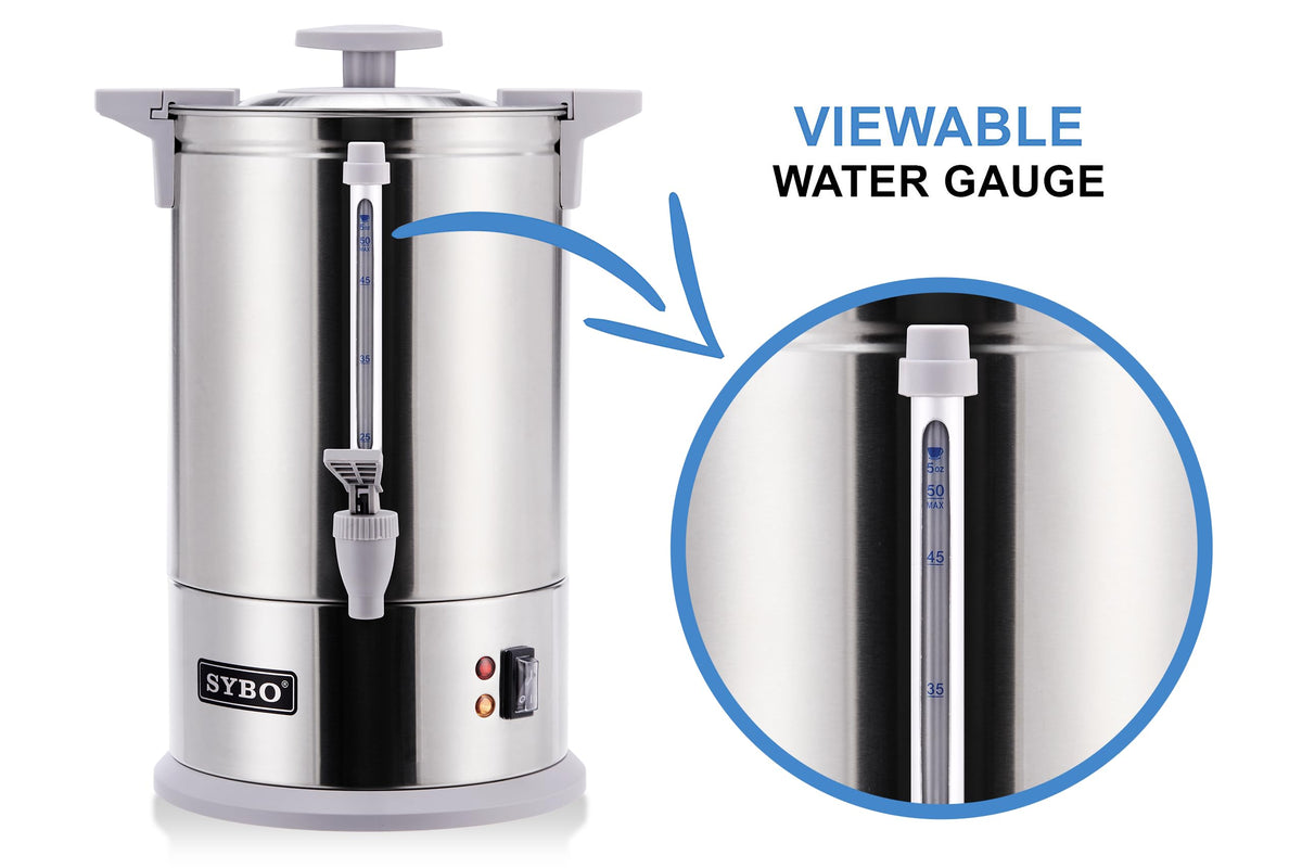 Stainless Steel Percolate Coffee Maker Hot Water Urn 50-Cup 8 L H242381