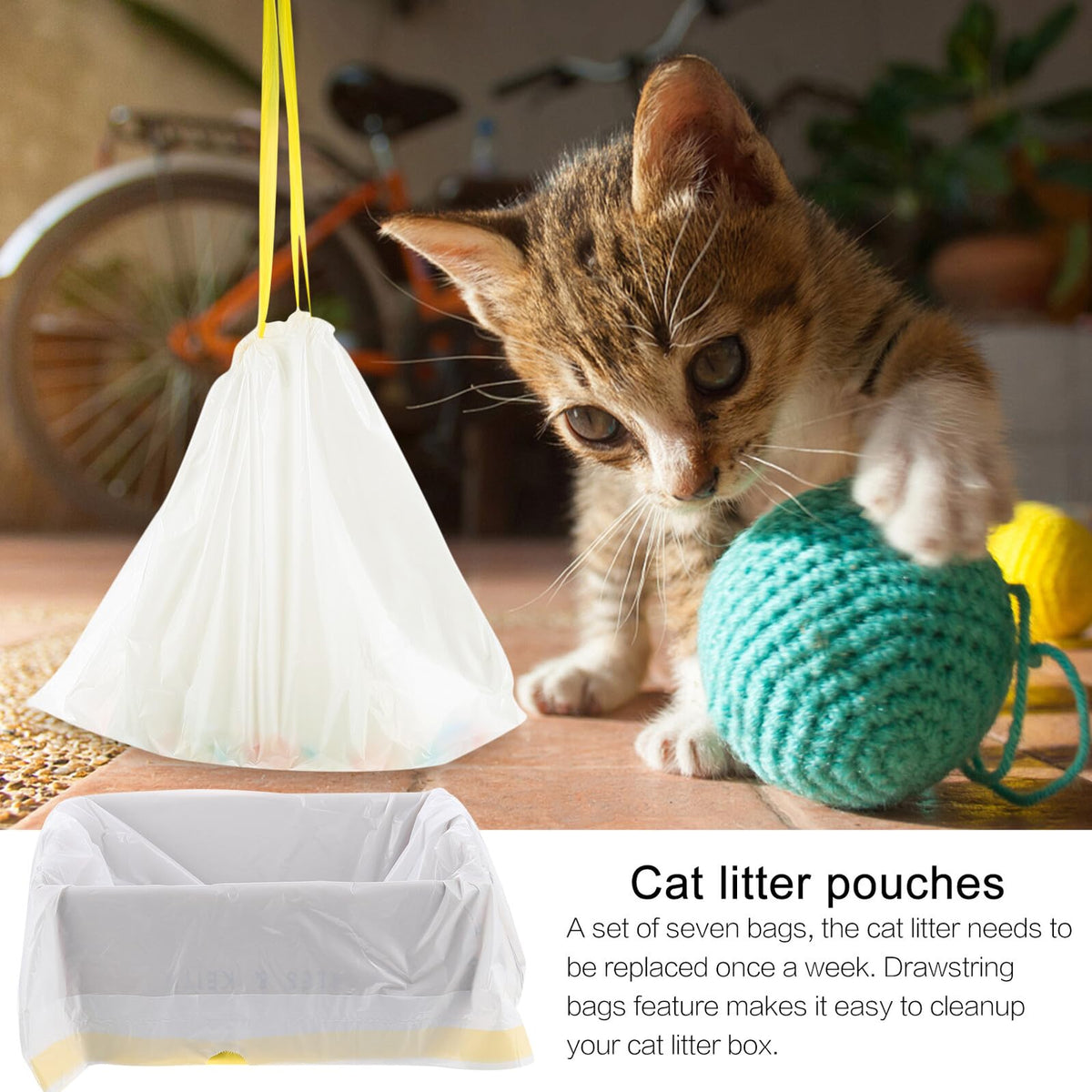 Disposable Drawstring Waterproof Cat Litter Bags S1875