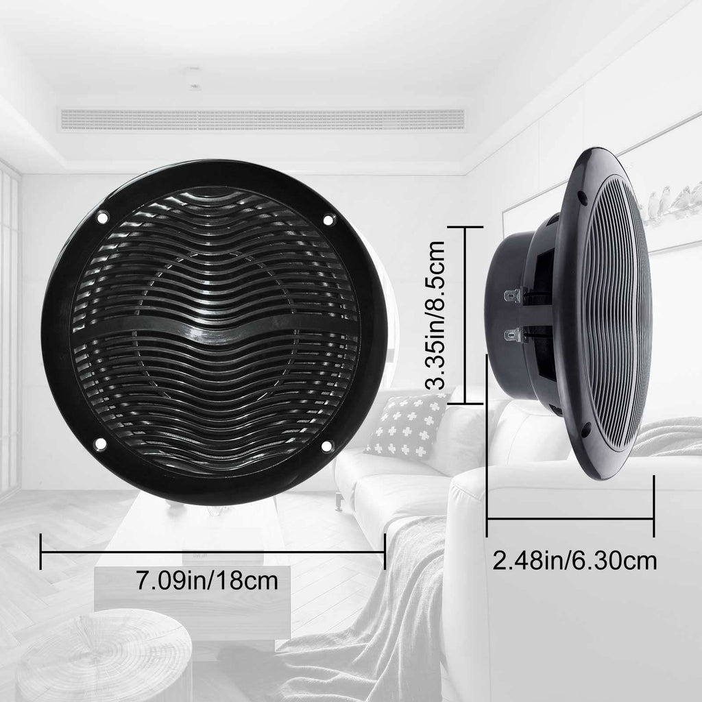 6.5 Inch Marine Bluetooth Speakers 2 Way 120W Peak Boat Speakers Pair Black T579041