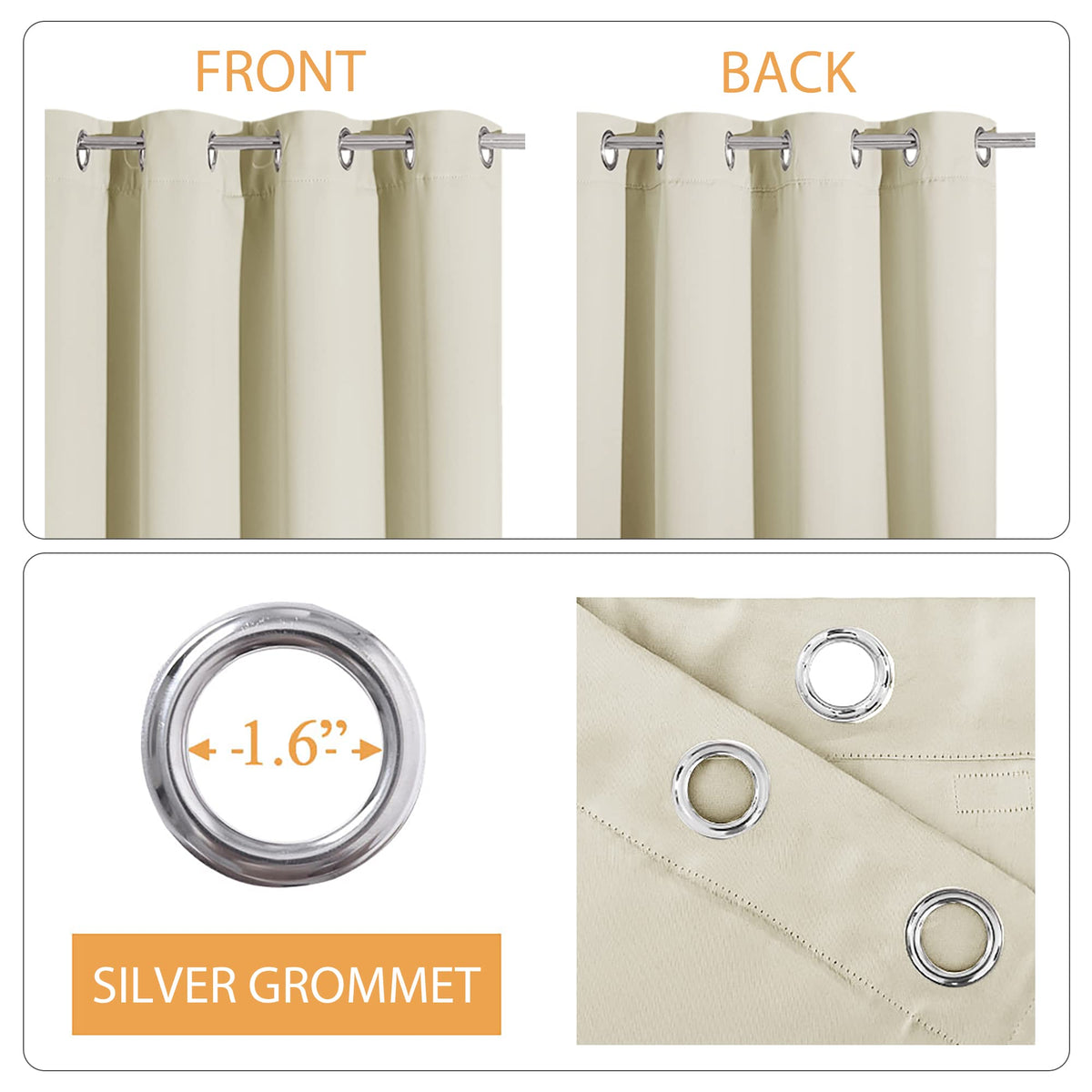 3-in-1 Blackout Room Divider Curtains O1633