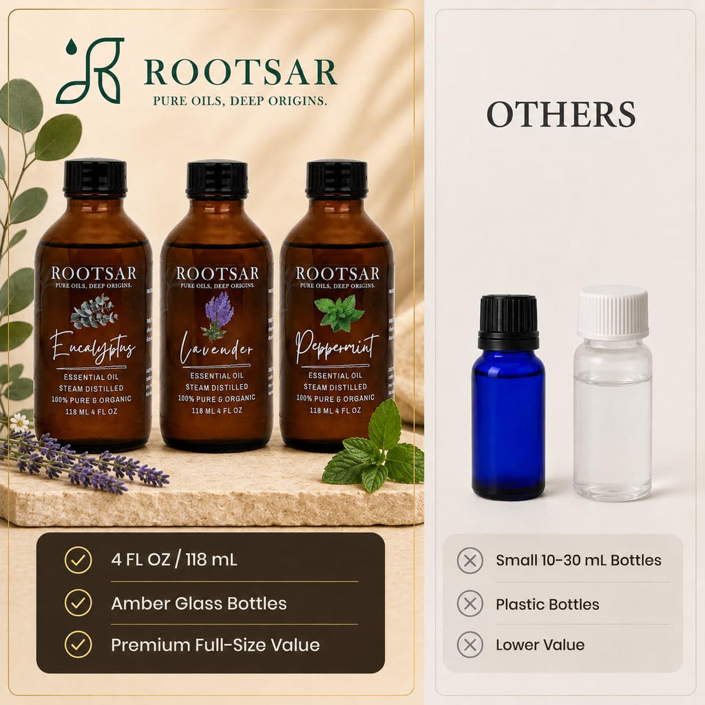 Pure Essential Oils Pack of 3 Lavender Peppermint Eucalyptus 4 Fl Oz Z517867