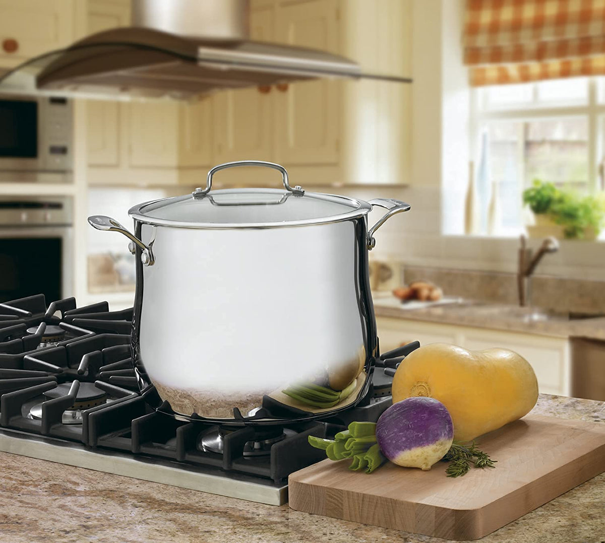 Stainless 12-Quart Stockpot with Glass Cover V86261