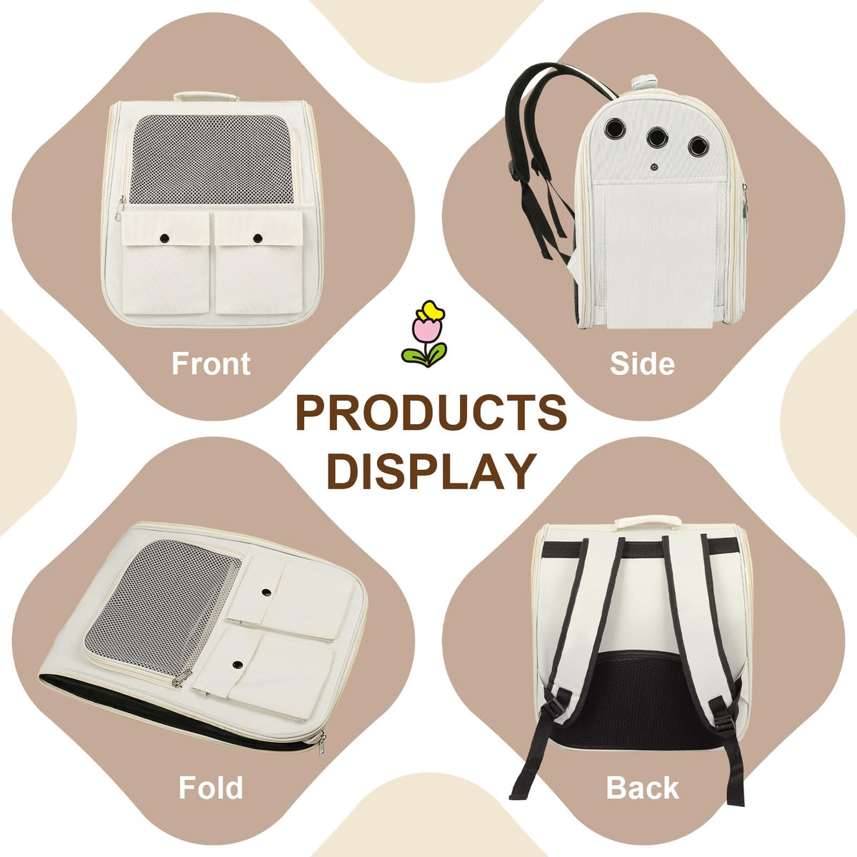 Ventilated Breathable Mesh Cat Carrier Backpack E358610