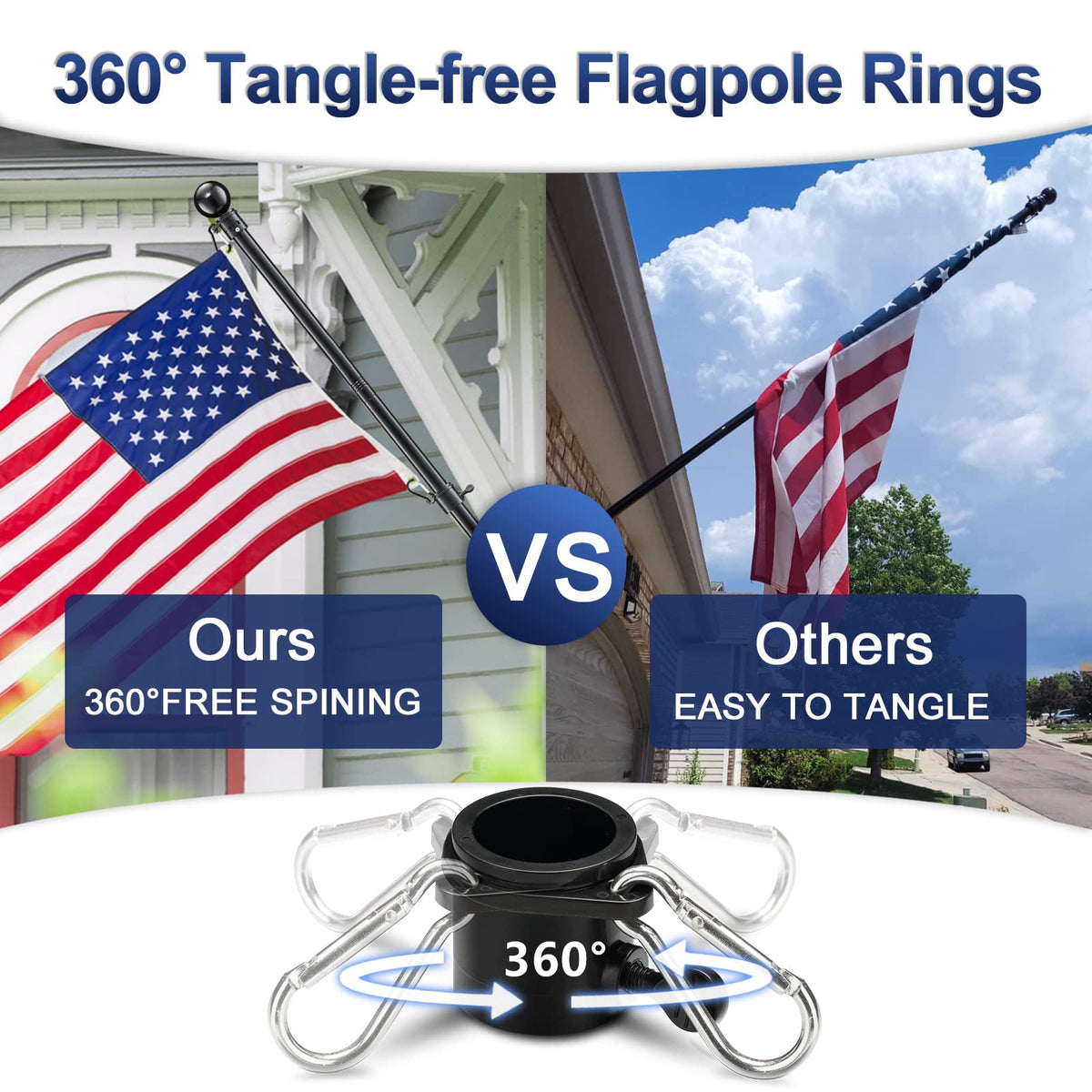 6ft Tangle Free Spinning Flag Pole Kit P856