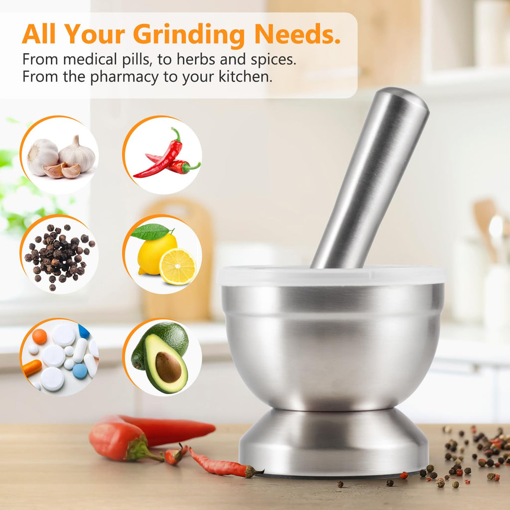 18/8 Stainless Steel Mortar and Pestle X2199
