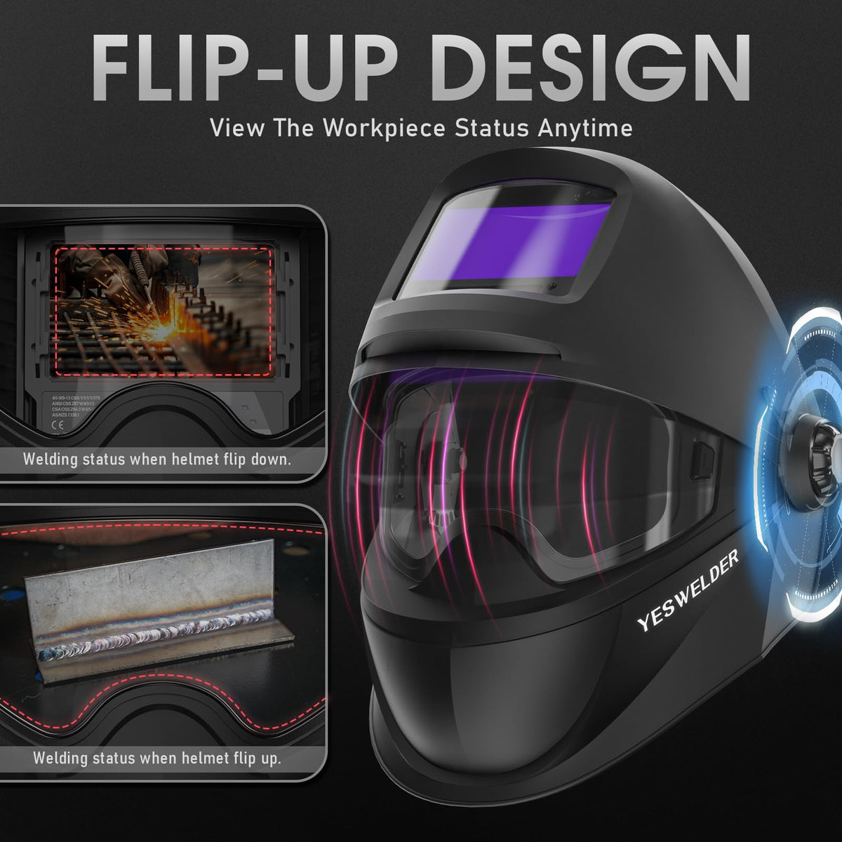 Bluetooth Flip-Up True Color Welding Helmet K585229