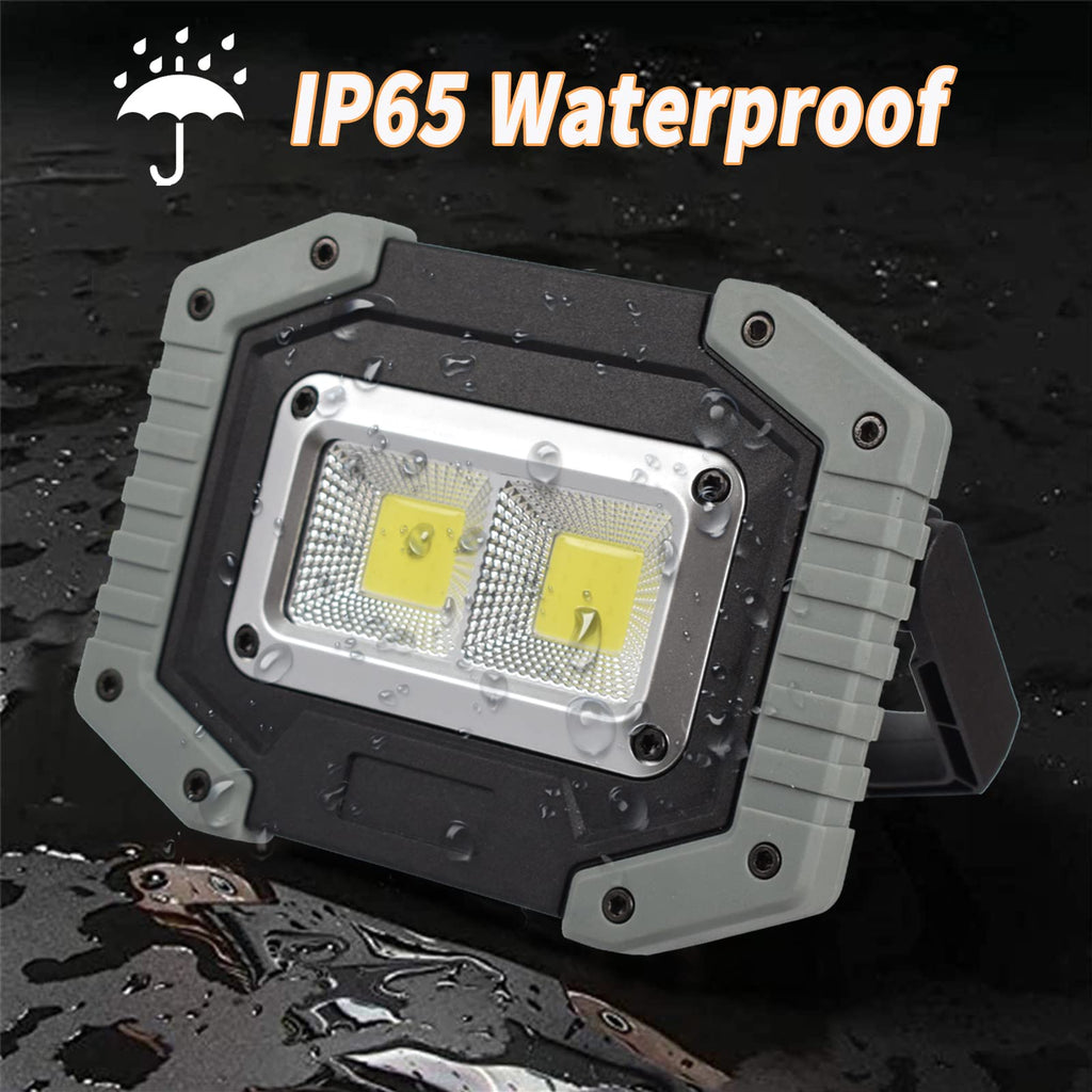 LED Work Light 2-Pack 30W 1500LM Portable Rechargeable Magnetic Base I501314