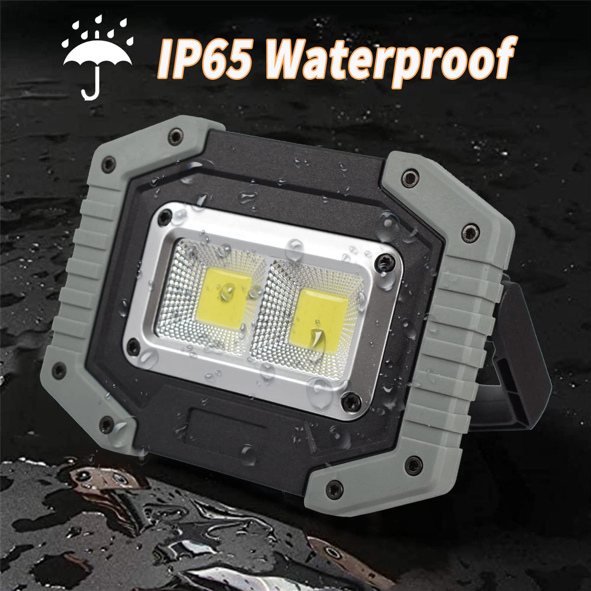 LED Work Light 2-Pack 30W 1500LM Portable Rechargeable Magnetic Base I501314