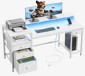 White Computer Desk with 4 Drawers Y611990