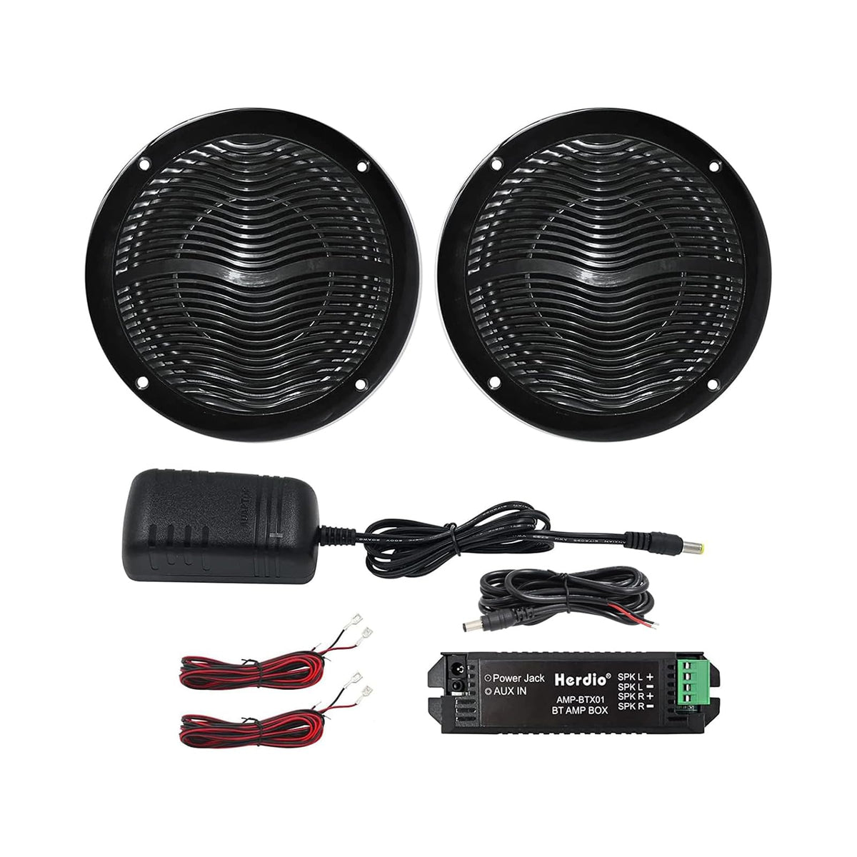 6.5 Inch Marine Bluetooth Speakers 2 Way 120W Peak Boat Speakers Pair Black T579041