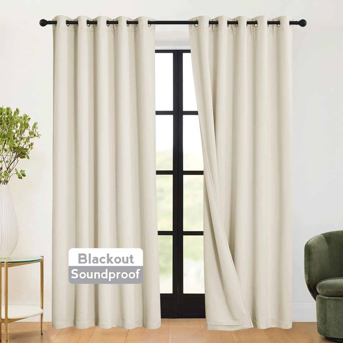 3-in-1 Blackout Room Divider Curtains O1633
