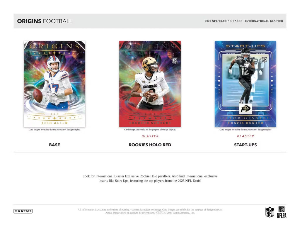 2025 Panini Origins Football International 6-Pack Blaster Trading Card Box A693