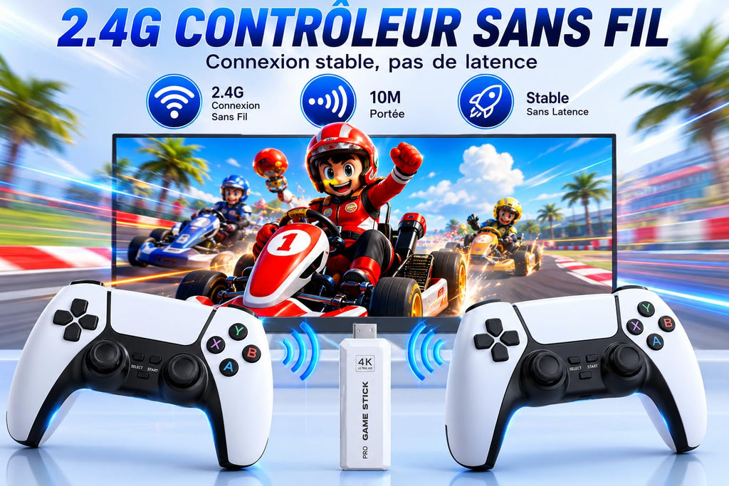 Wireless Retro Game Console 4K HDMI Stick with 2 Wireless Controllers M4128