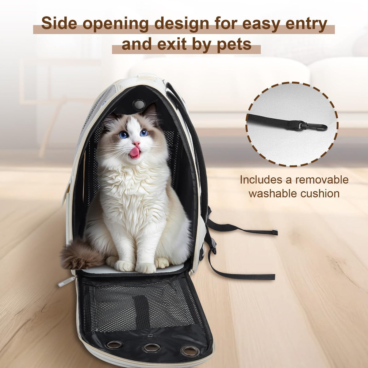 Ventilated Breathable Mesh Cat Carrier Backpack E358610