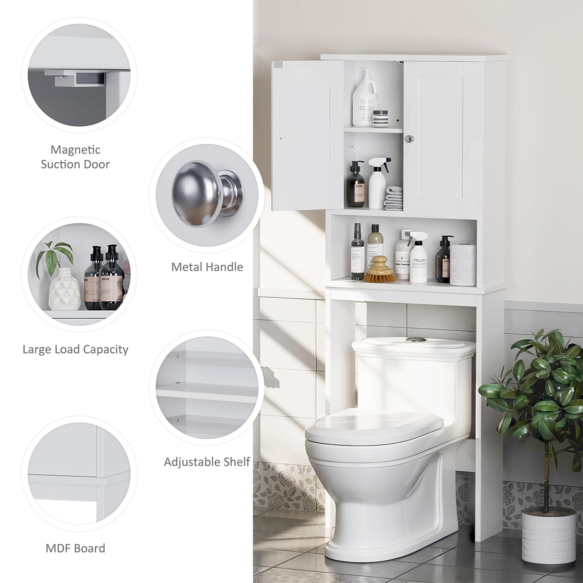 Over the Toilet Storage Cabinet, White O14686