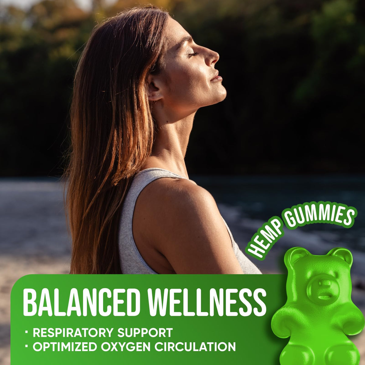 Hemp Gummies Lung Cleanse Supplement 60 Gummies Q831716