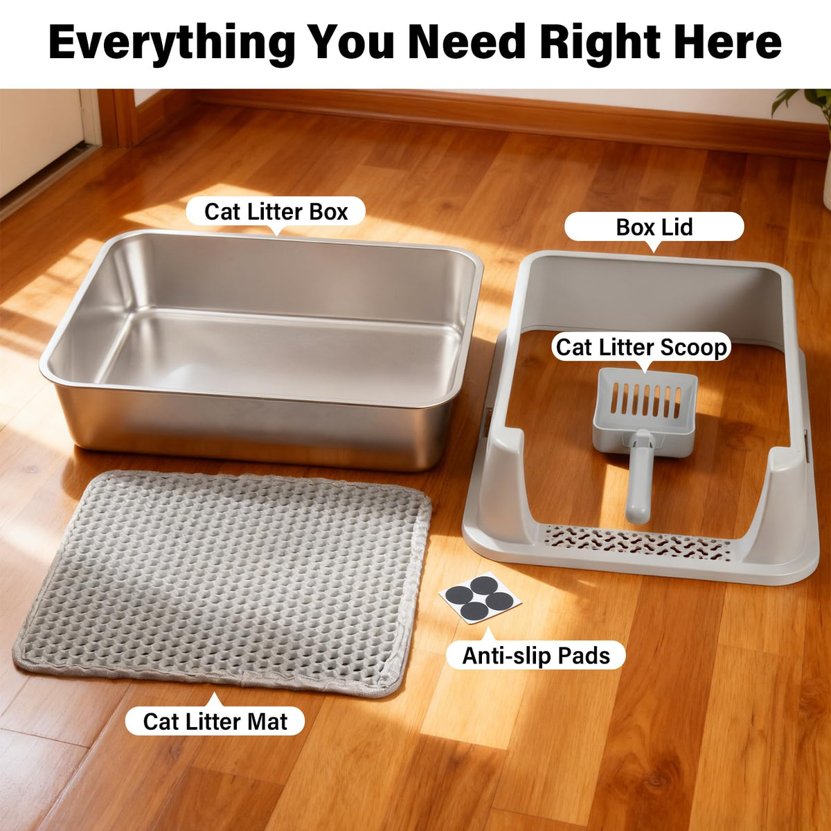 Stainless Steel Litter Box with Lid V921171