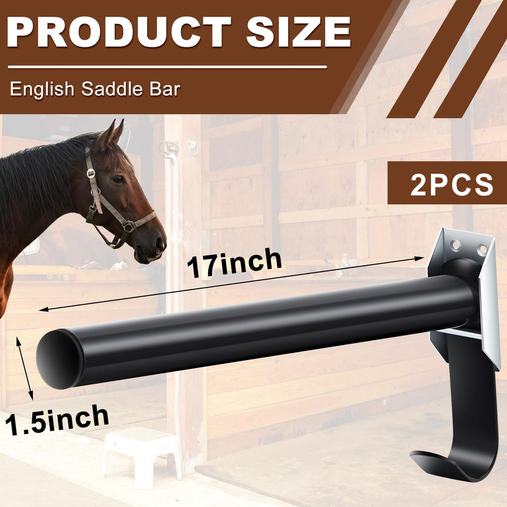 2 Pcs Wall Mount Saddle Rack with Bridle Holder R707465