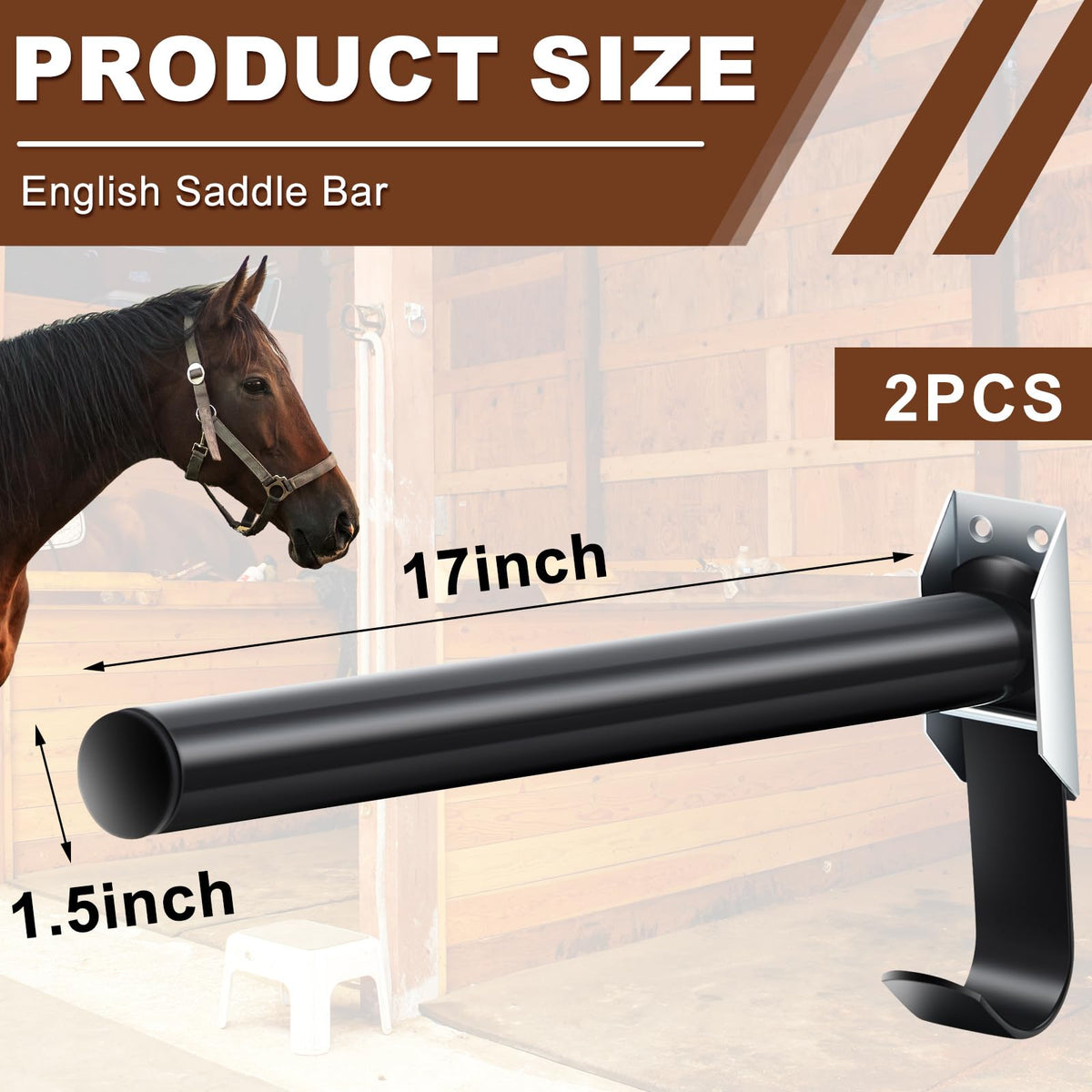 2 Pcs Wall Mount Saddle Rack with Bridle Holder R707465