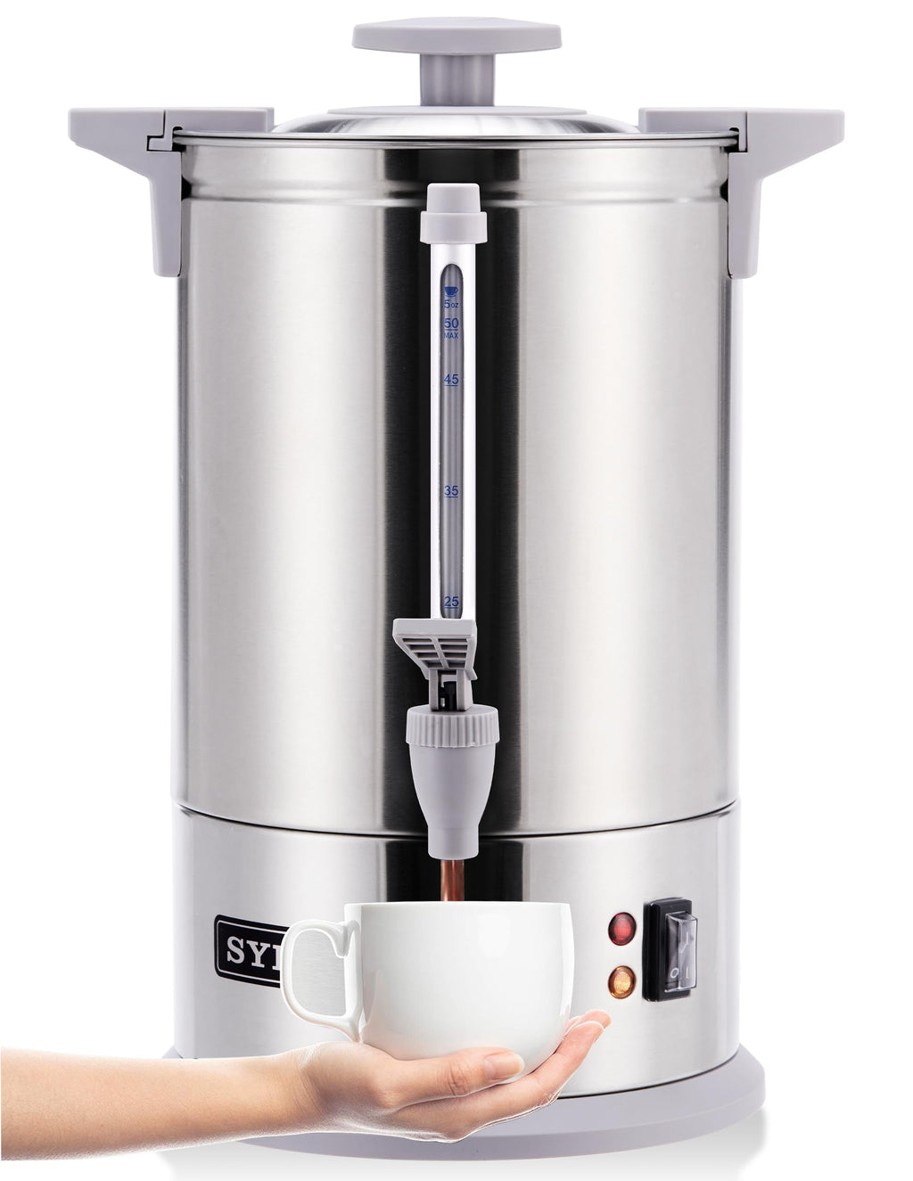 Stainless Steel Percolate Coffee Maker Hot Water Urn 50-Cup 8 L H242381