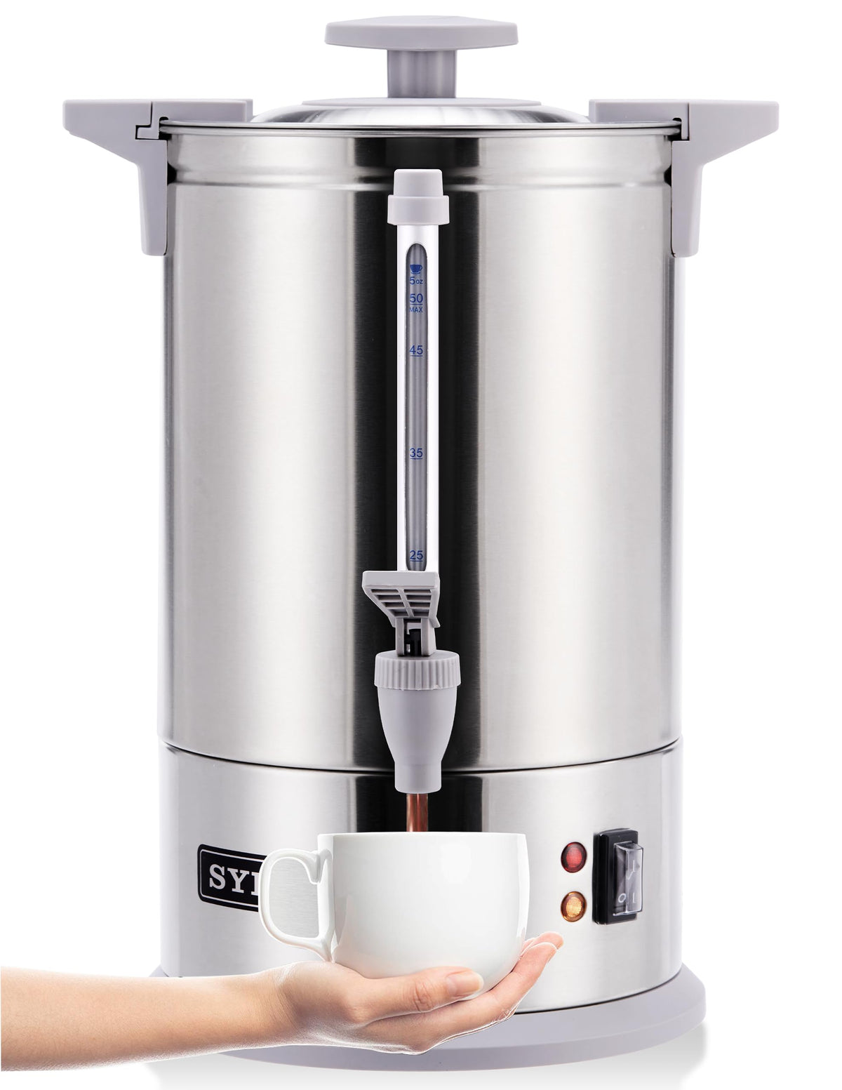 Stainless Steel Percolate Coffee Maker Hot Water Urn 50-Cup 8 L H242381