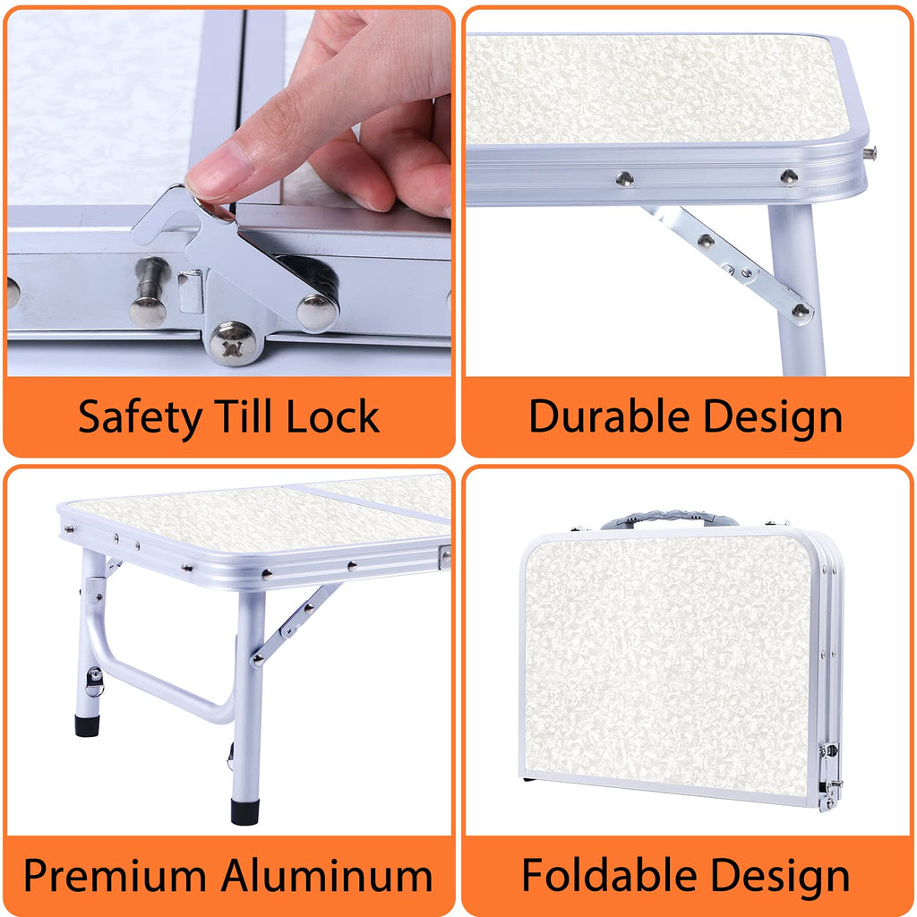 Small Portable Folding Camping Table, 3 Adjustable Height Lightweight Aluminum S20337