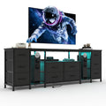 Black 10 Drawer Dresser TV Stand with Power Outlets L43960