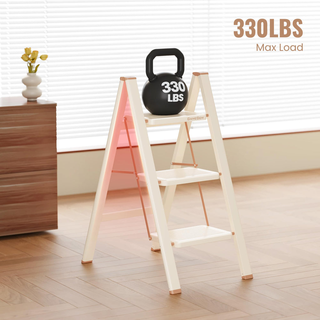 3 Step Folding Ladder with Anti Slip Pedal Y990653