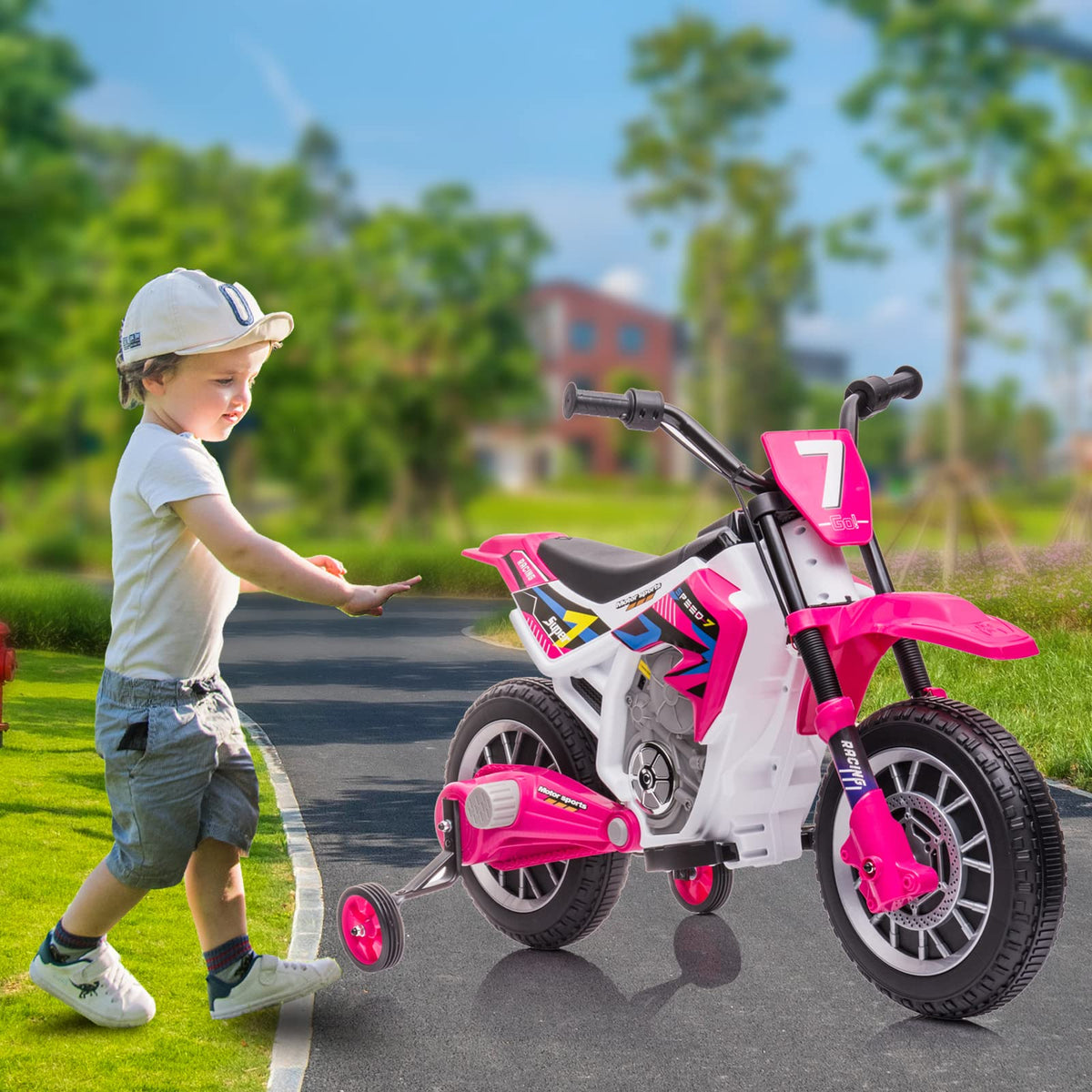 12V Ride On Motorcycle with Training Wheels Y685