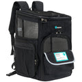 Dog Backpack Carrier, Airline Approved 4-Way Entry Cat Bag, Black U361441