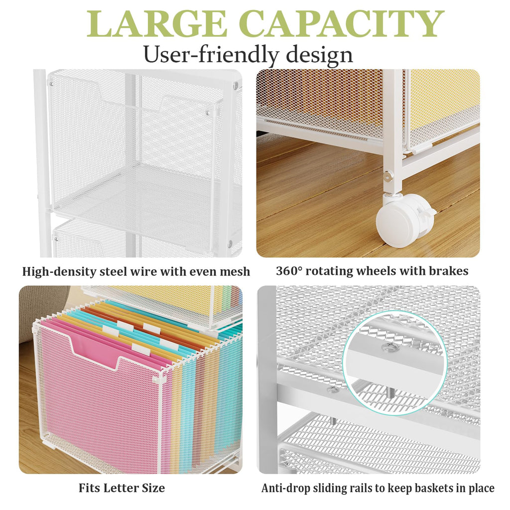 Rolling File Cart with 2 Storage Drawers A860923