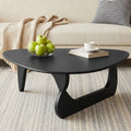 34" Black Coffee Table with Solid Wood Top P2231