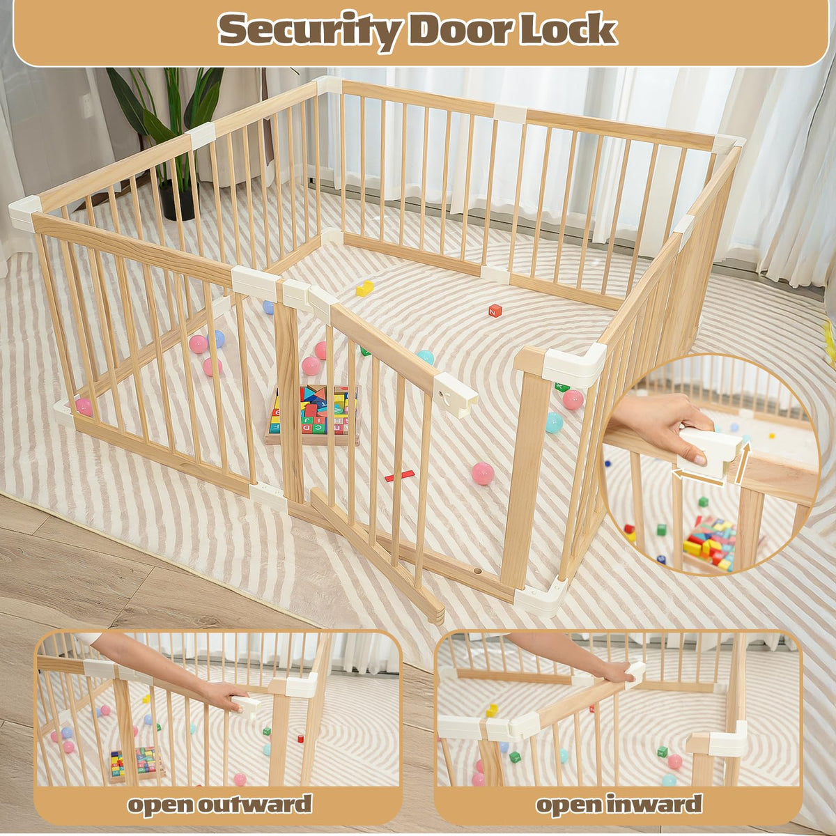 Wooden Baby Playpen 53"x53" J301