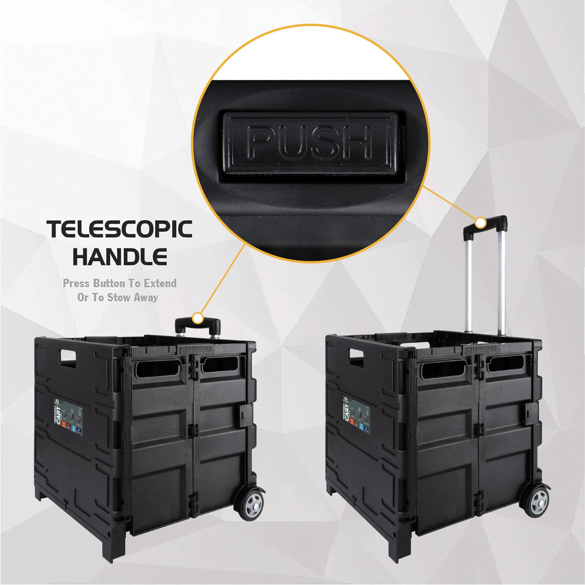 Portable Tools Carrier with Telescopic Handle, 80 Lb. Load Capacity, Black B19511