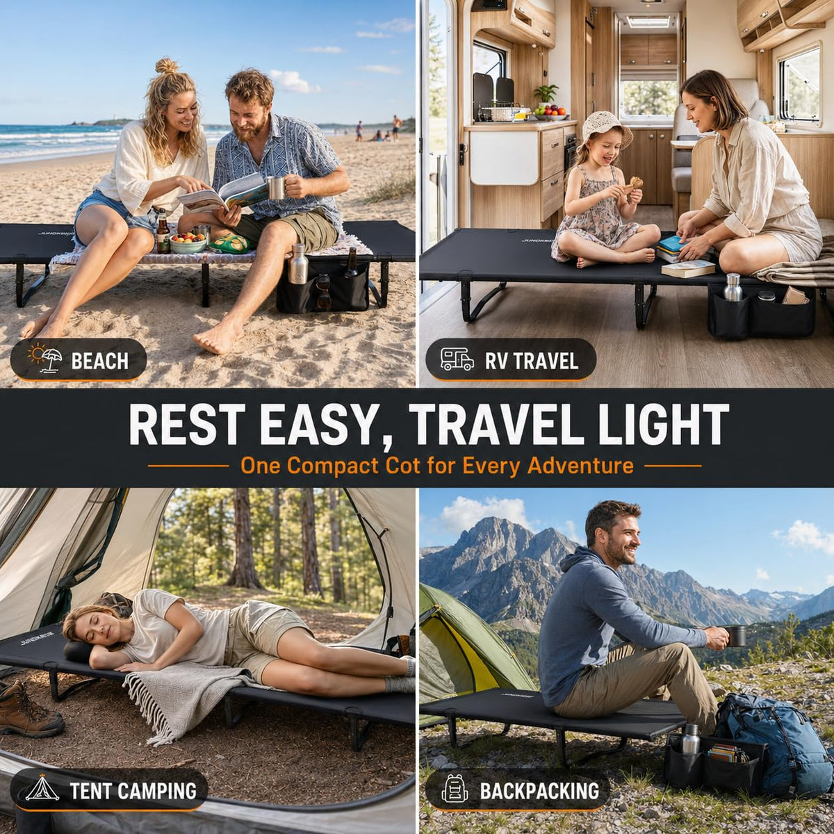 Portable Camping Cot with Pillow Pocket Q7950