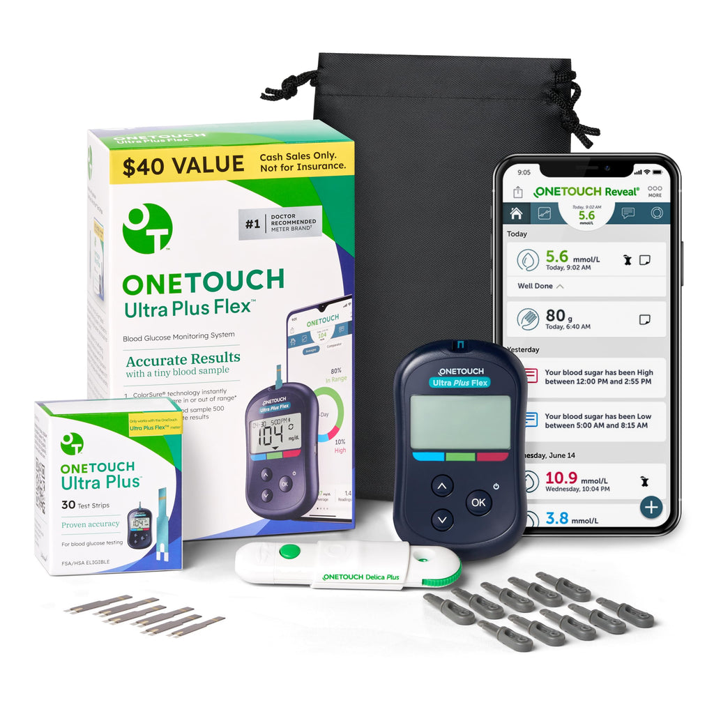 Blood Glucose Test Kit with Meter, Strips, Lancets, Pouch N221
