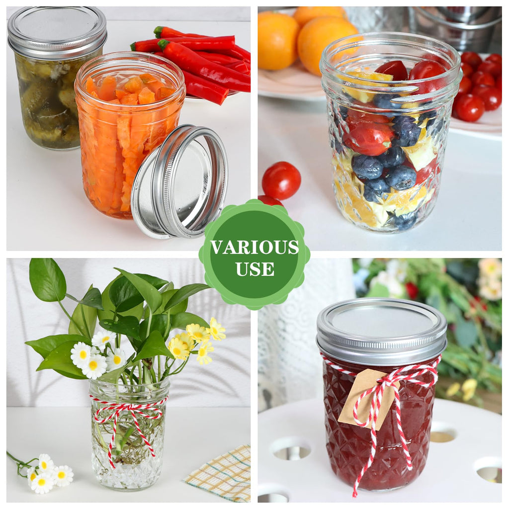 16oz Wide Mouth Mason Jars with Lids 6 Pack X892